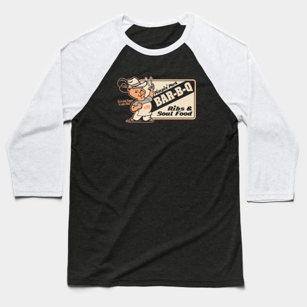 PIMPIN' PORK BARBECUE Baseball T-Shirt by ROBZILLA